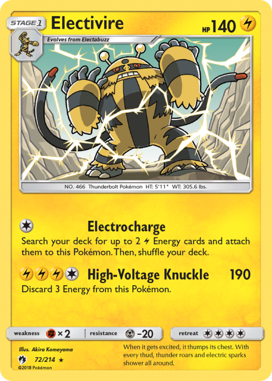 Electivire 72/214 Sun & Moon Lost Thunder