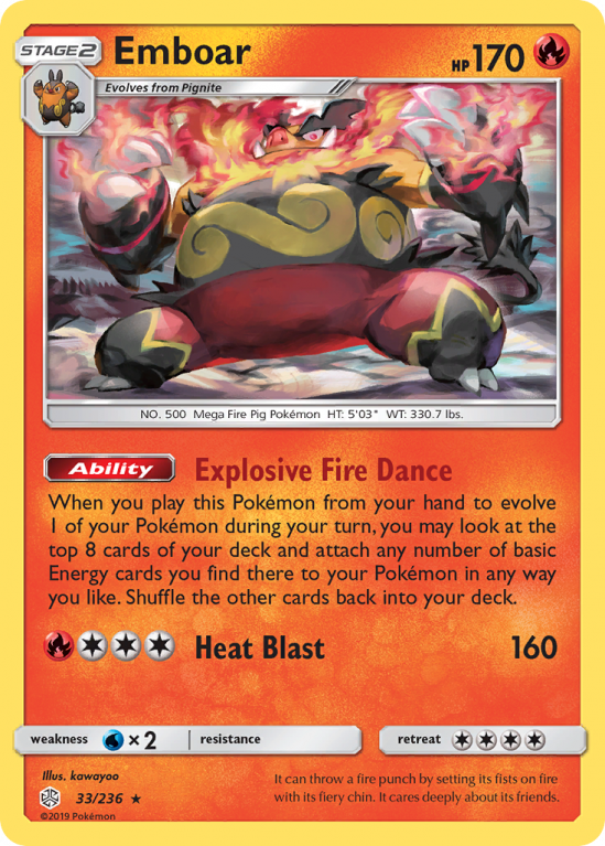 Emboar 33/236 Sun & Moon Cosmic Eclipse
