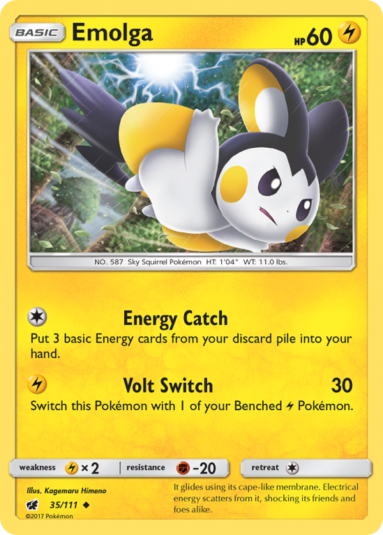 Emolga 35/111 Sun & Moon Crimson Invasion