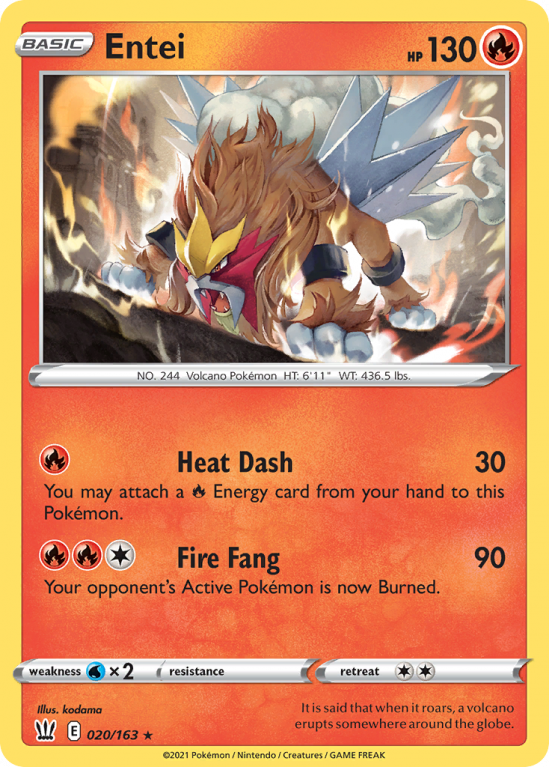 Entei 20/163 Sword & Shield Battle Styles
