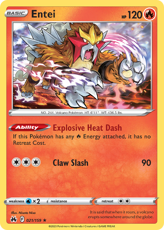 Entei 21/159 Sword & Shield Crown Zenith