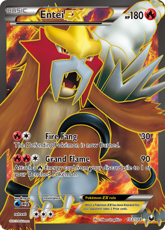 Entei-EX 103/108 Black & White Dark Explorers