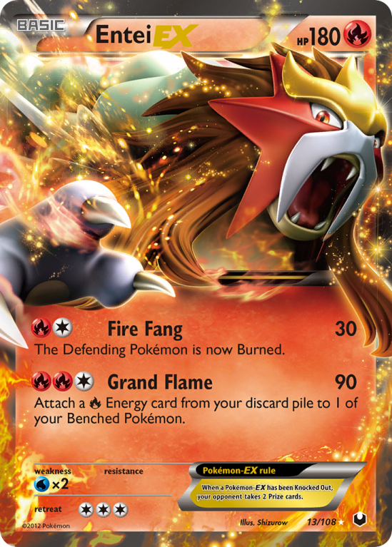 Entei-EX 13/108 Black & White Dark Explorers