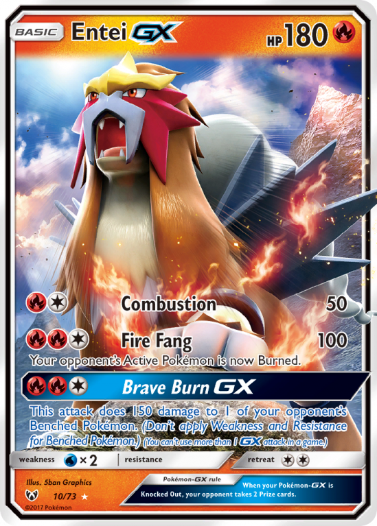 Entei-GX 10/73 Sun & Moon Shining Legends