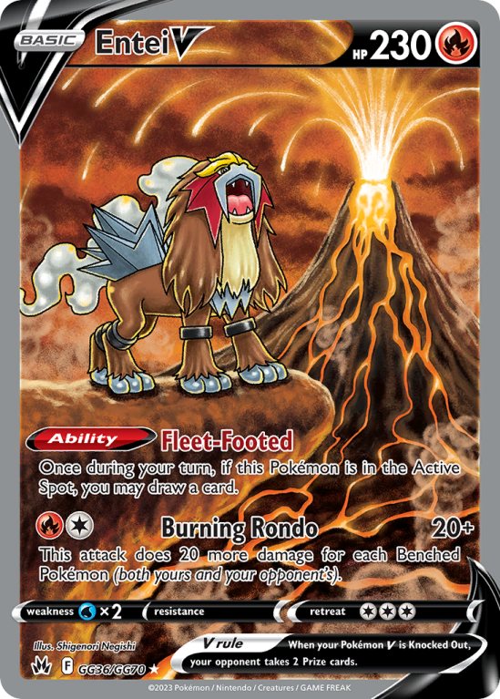 Entei V GG36/70 Sword & Shield Crown Zenith Galarian Gallery