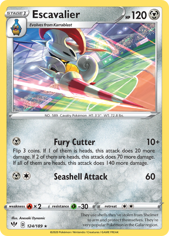 Escavalier 124/189 Sword & Shield Darkness Ablaze