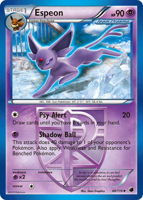 Espeon 48/116 Black & White Plasma Freeze