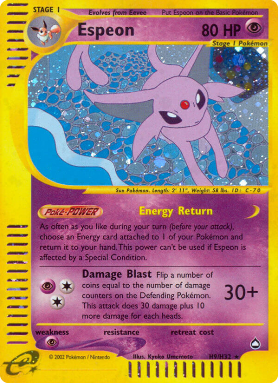 Espeon H9/186 E-Card Aquapolis