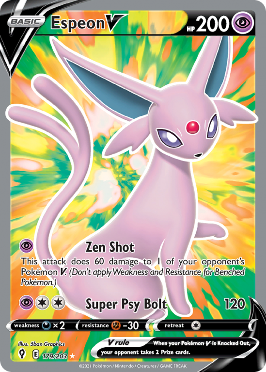 Espeon V 179/203 Sword & Shield Evolving Skies