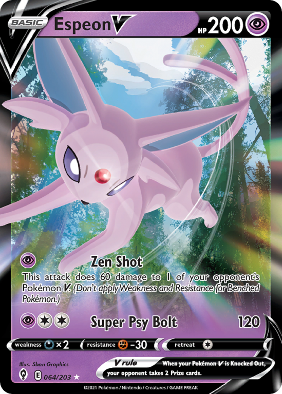 Espeon V 64/203 Sword & Shield Evolving Skies