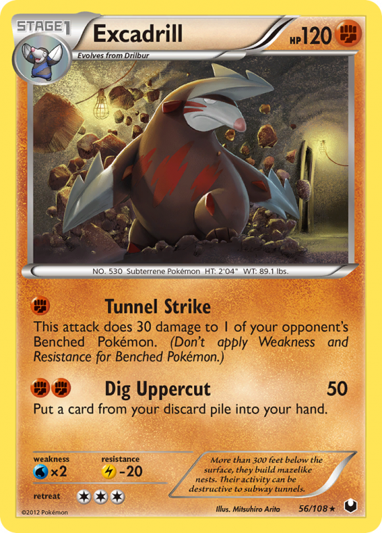 Excadrill 56/108 Black & White Dark Explorers