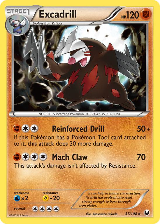 Excadrill 57/108 Black & White Dark Explorers
