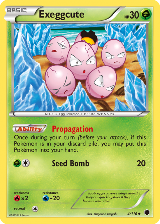 Exeggcute 4/116 Black & White Plasma Freeze