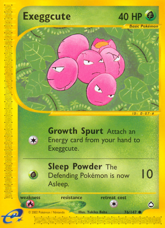 Exeggcute 76/186 E-Card Aquapolis