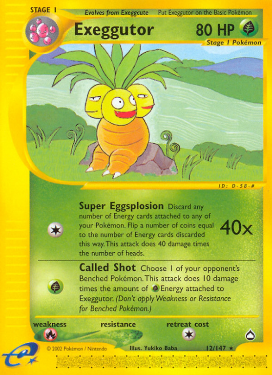 Exeggutor 12/186 E-Card Aquapolis
