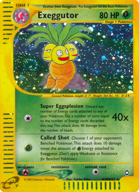 Exeggutor H10/186 E-Card Aquapolis