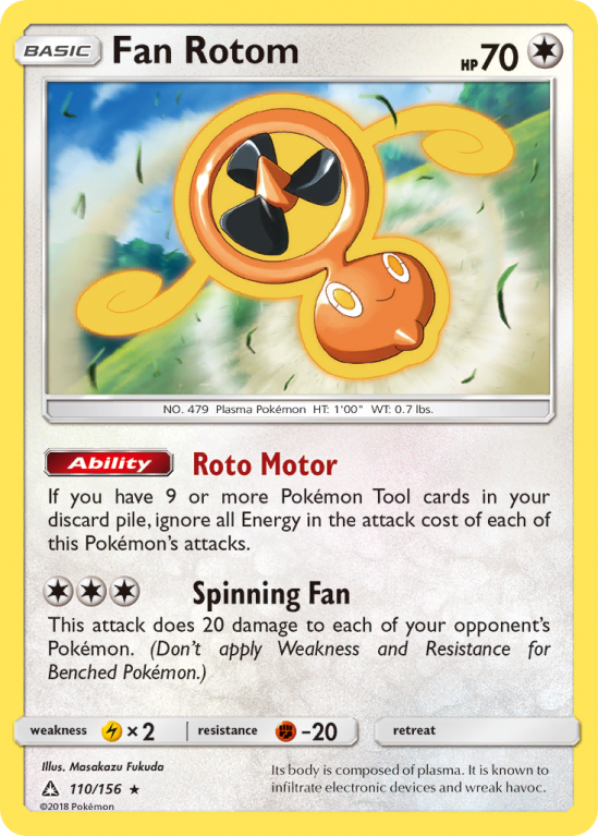 Fan Rotom 110/156 Sun & Moon Ultra Prism