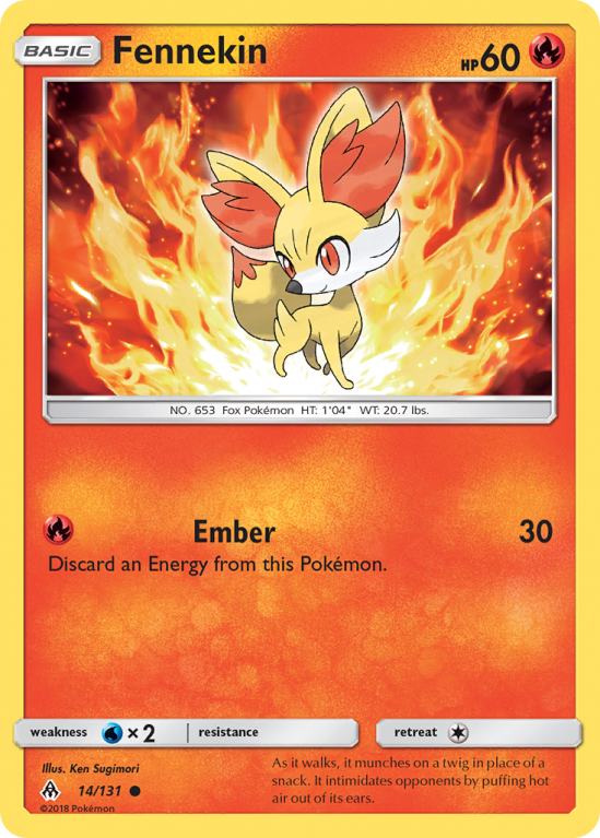 Fennekin 14/131 Sun & Moon Forbidden Light