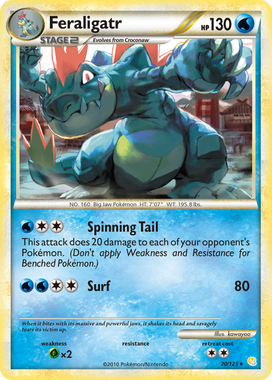 Feraligatr 20/123 HeartGold & SoulSilver HeartGold & SoulSilver