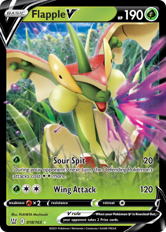 Flapple V 18/163 Sword & Shield Battle Styles