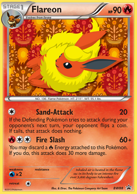 Flareon BW88/101 Black & White BW Black Star Promos