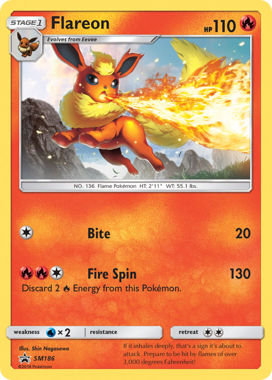 Flareon SM186/156 Sun & Moon SM Black Star Promos