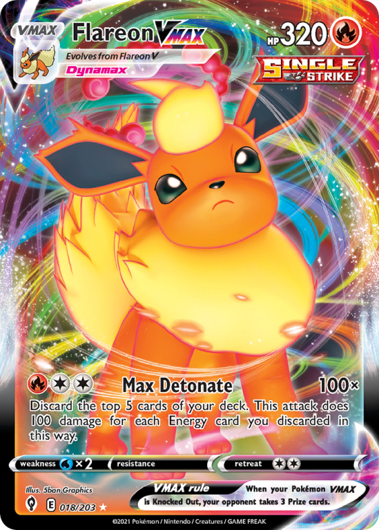 Flareon VMAX 18/203 Sword & Shield Evolving Skies