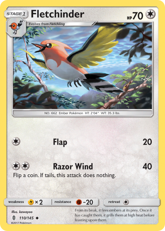 Fletchinder 110/145 Sun & Moon Guardians Rising