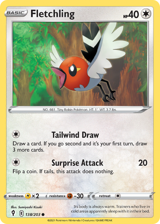 Fletchling 138/203 Sword & Shield Evolving Skies