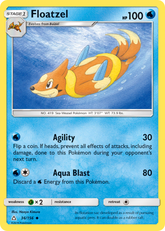 Floatzel 36/156 Sun & Moon Ultra Prism