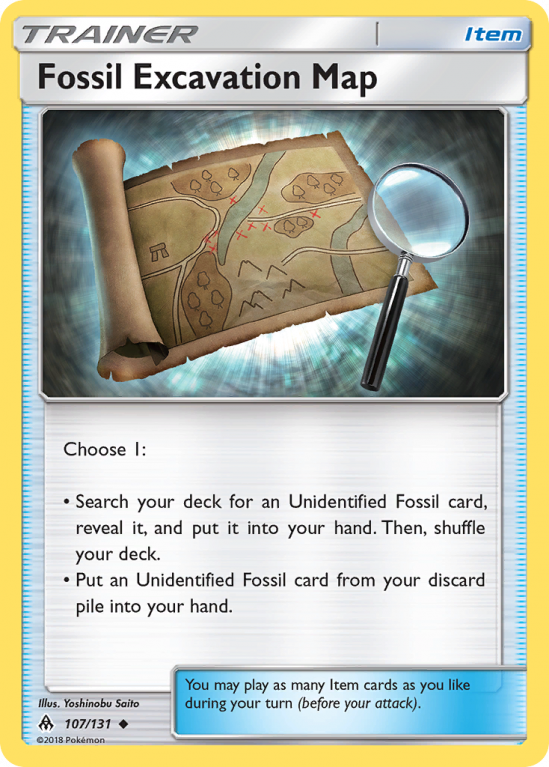 Fossil Excavation Map 107/131 Sun & Moon Forbidden Light