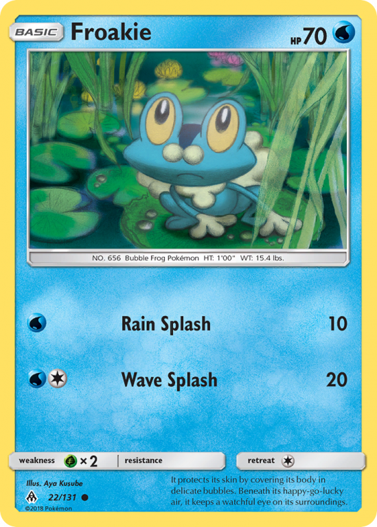 Froakie 22/131 Sun & Moon Forbidden Light