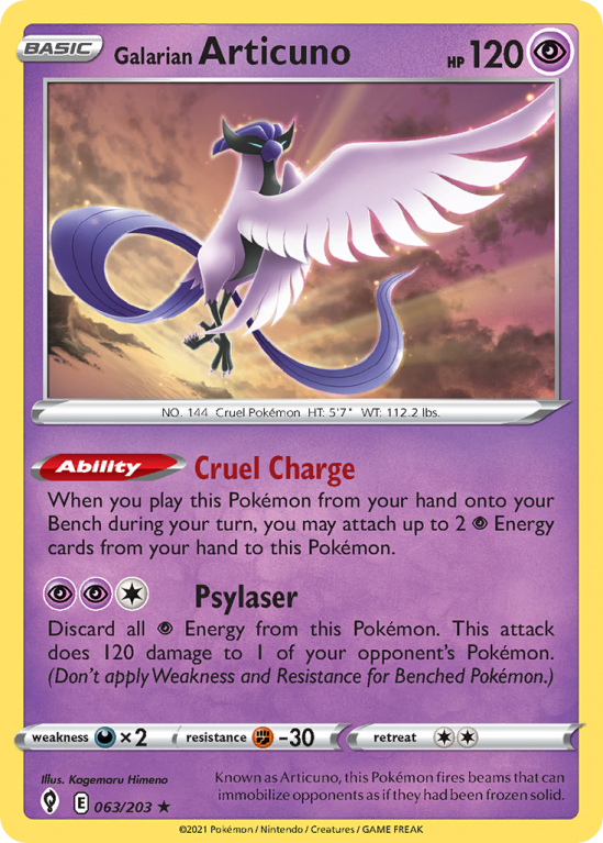 Galarian Articuno 63/203 Sword & Shield Evolving Skies