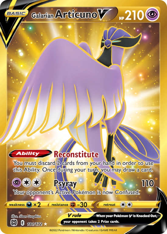 Galarian Articuno V 181/172 Sword & Shield Brilliant Stars