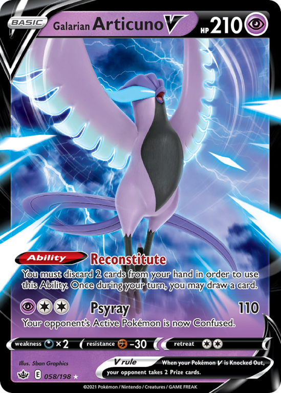 Galarian Articuno V 58/198 Sword & Shield Chilling Reign