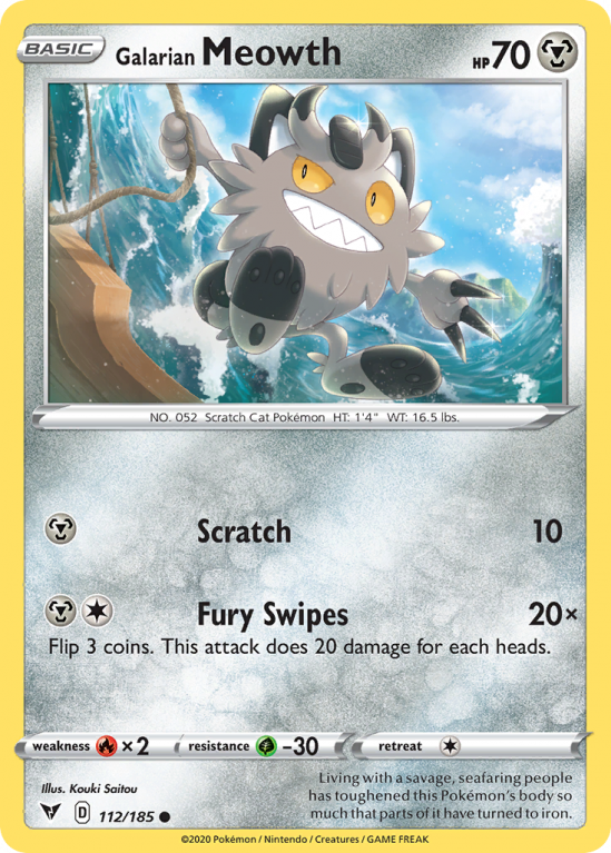 Galarian Meowth 112/185 Sword & Shield Vivid Voltage