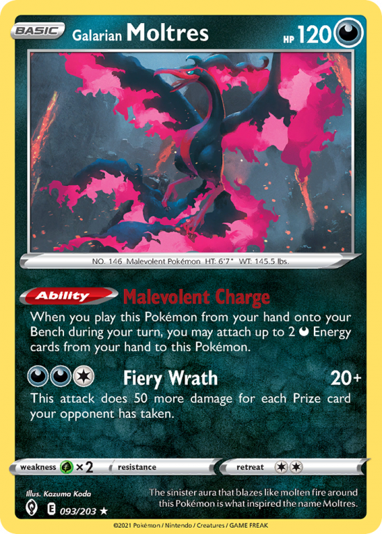 Galarian Moltres 93/203 Sword & Shield Evolving Skies