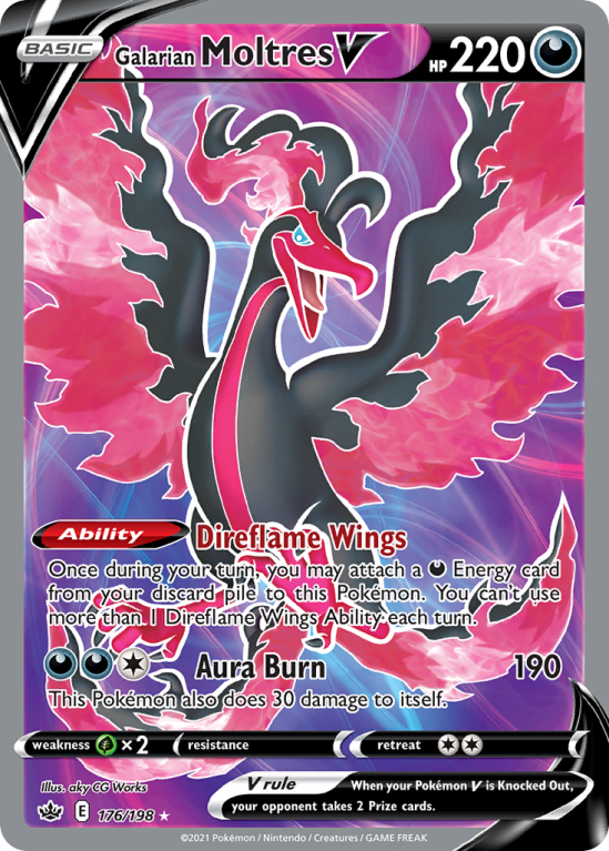 Galarian Moltres V 176/198 Sword & Shield Chilling Reign