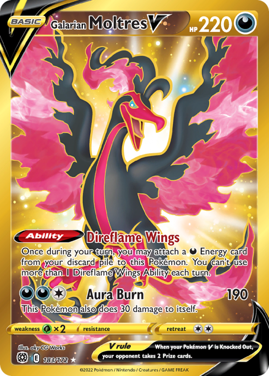 Galarian Moltres V 183/172 Sword & Shield Brilliant Stars