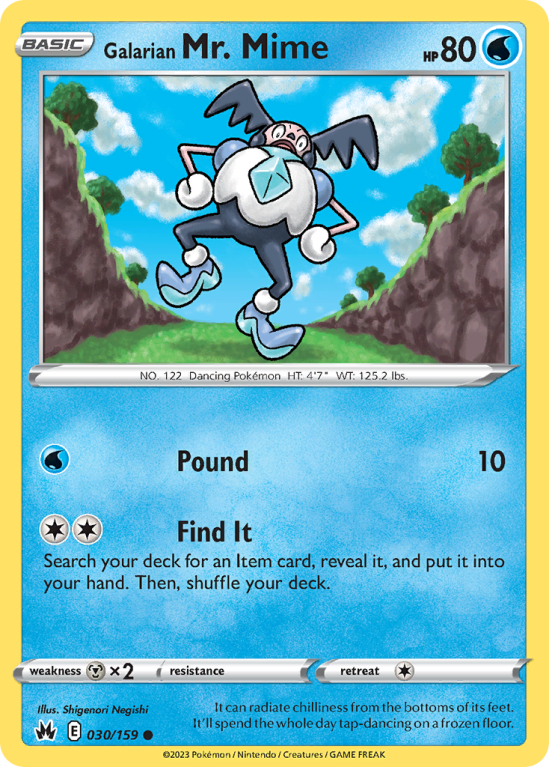 Galarian Mr. Mime 30/159 Sword & Shield Crown Zenith