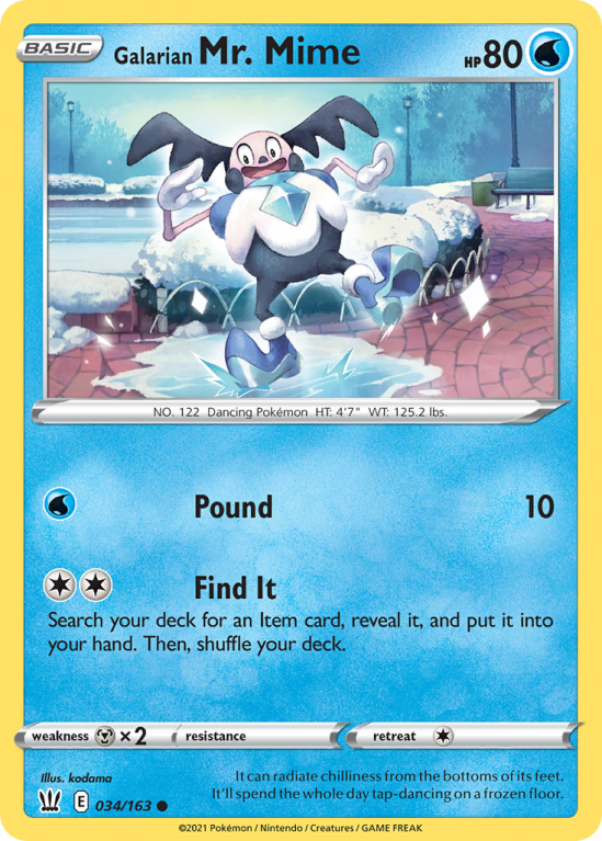 Galarian Mr. Mime 34/163 Sword & Shield Battle Styles