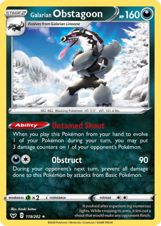 Galarian Obstagoon 119/202 Sword & Shield Sword & Shield