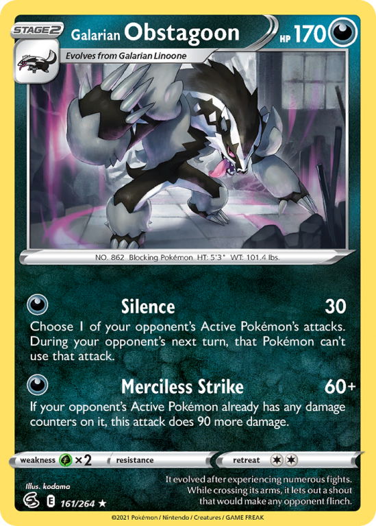 Galarian Obstagoon 161/264 Sword & Shield Fusion Strike