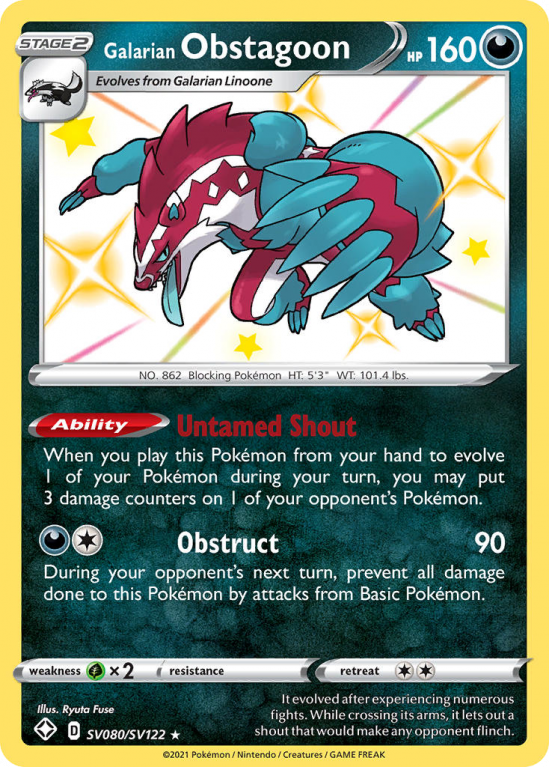 Galarian Obstagoon SV080/122 Sword & Shield Shiny Vault
