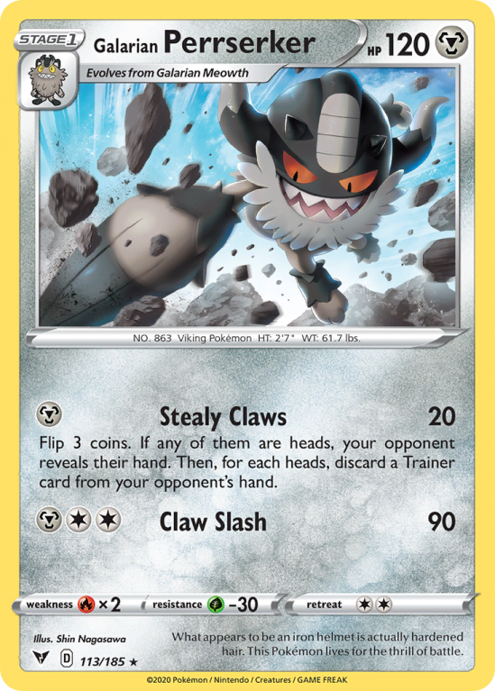 Galarian Perrserker 113/185 Sword & Shield Vivid Voltage