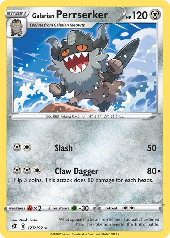 Galarian Perrserker 127/192 Sword & Shield Rebel Clash