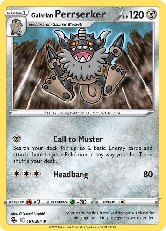 Galarian Perrserker 181/264 Sword & Shield Fusion Strike