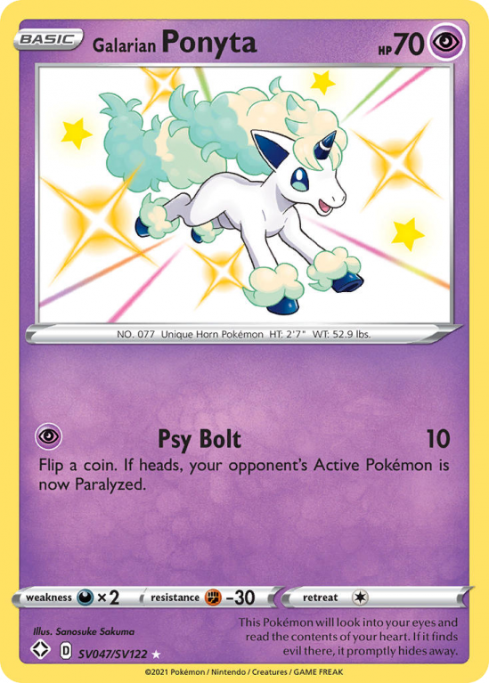 Galarian Ponyta SV047/122 Sword & Shield Shiny Vault
