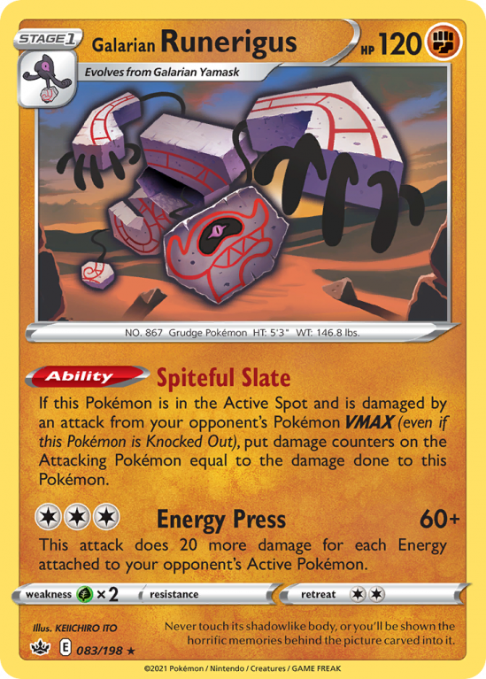 Galarian Runerigus 83/198 Sword & Shield Chilling Reign