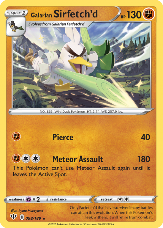 Galarian Sirfetch'd 98/189 Sword & Shield Darkness Ablaze